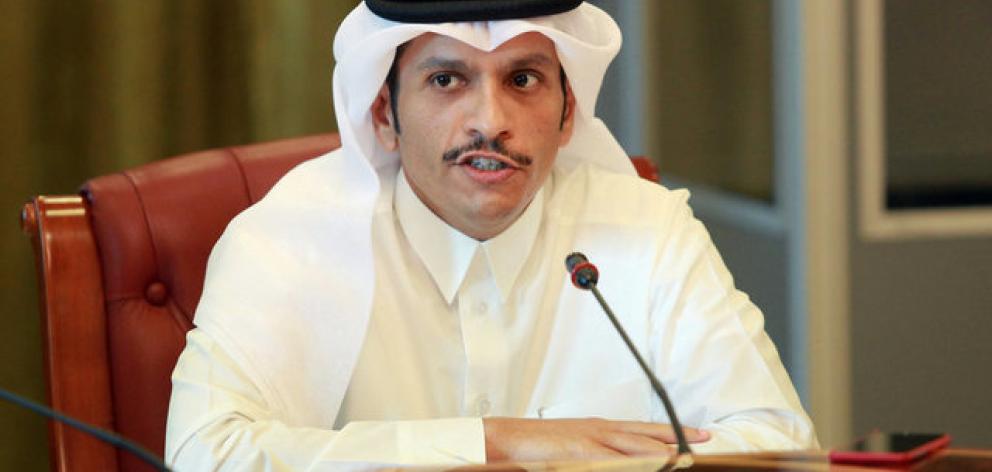 Qatar's foreign minister Sheikh Mohammed bin Abdulrahman al-Thani speaks to reporters in Doha. Photo: Reuters Qatar's foreign minister Sheikh Mohammed bin Abdulrahman al-Thani speaks to reporters in Doha. Photo: Reuters
