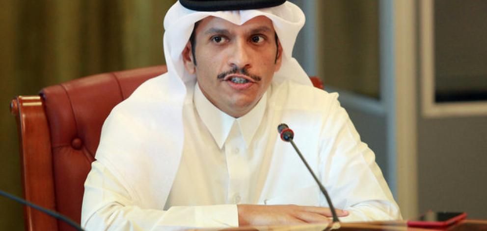 Qatar's foreign minister Sheikh Mohammed bin Abdulrahman al-Thani speaks to reporters in Doha. Photo: Reuters