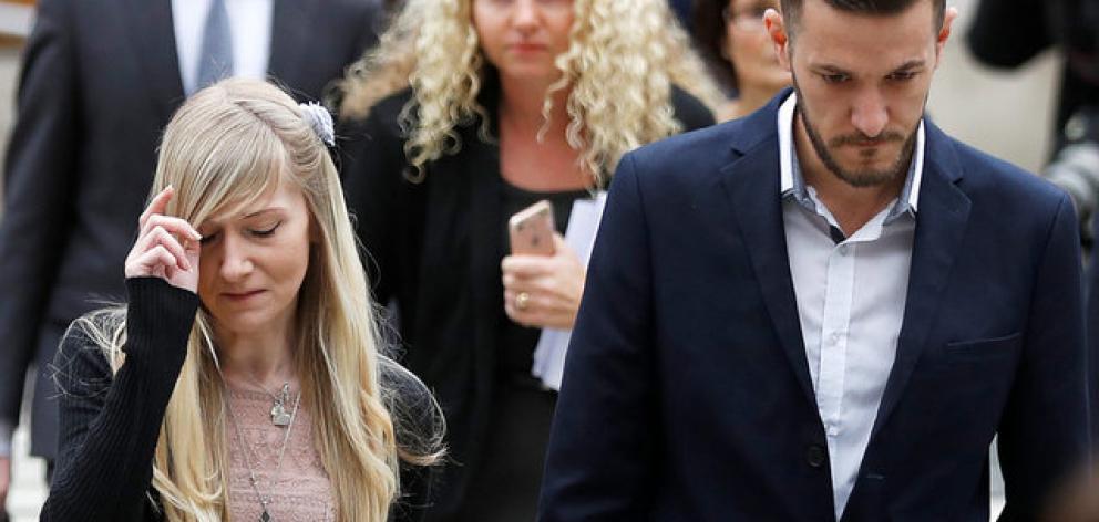 Charlie Gard's parents Connie Yates and Chris Gard arrive at the High Court ahead of a hearing on their baby's future. Photo: Reuters