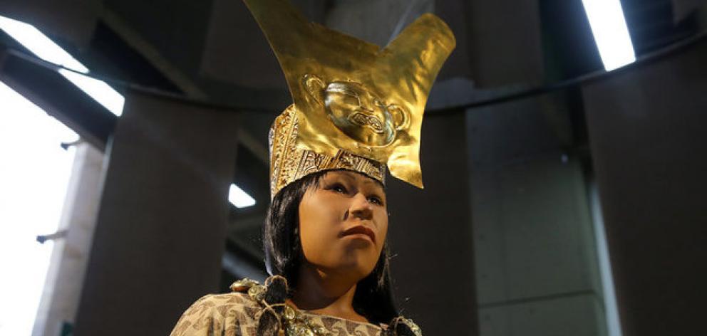 A replica of The Lady of Cao face, a female mummy found at the archaeological site in Peru. Photo: Reuters