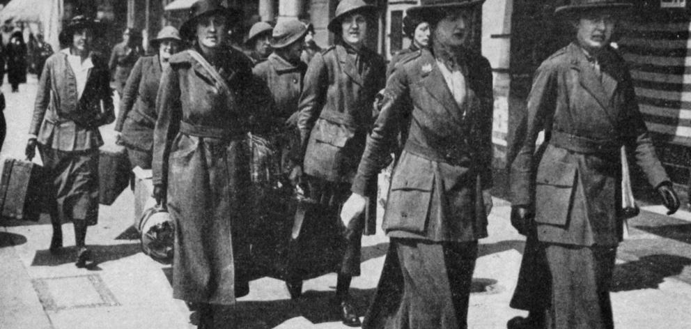 A detachment of the British Women’s Army Auxiliary Corps leaving for France to serve behind the...