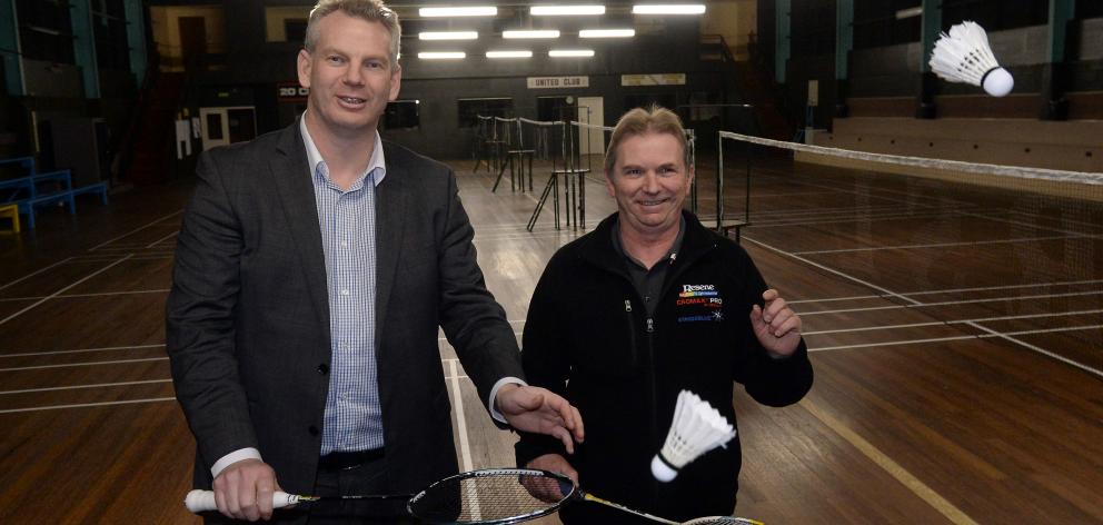Badminton Otago chairman Nathan Pitcher (left) and maintenance co-ordinator David Laney at the...