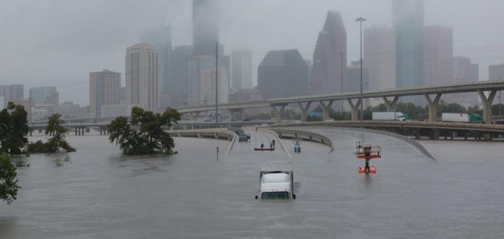 Submerged freeways from the effects of Hurricane Harvey are seen during widespread flooding in Houston. Photo: Reuters