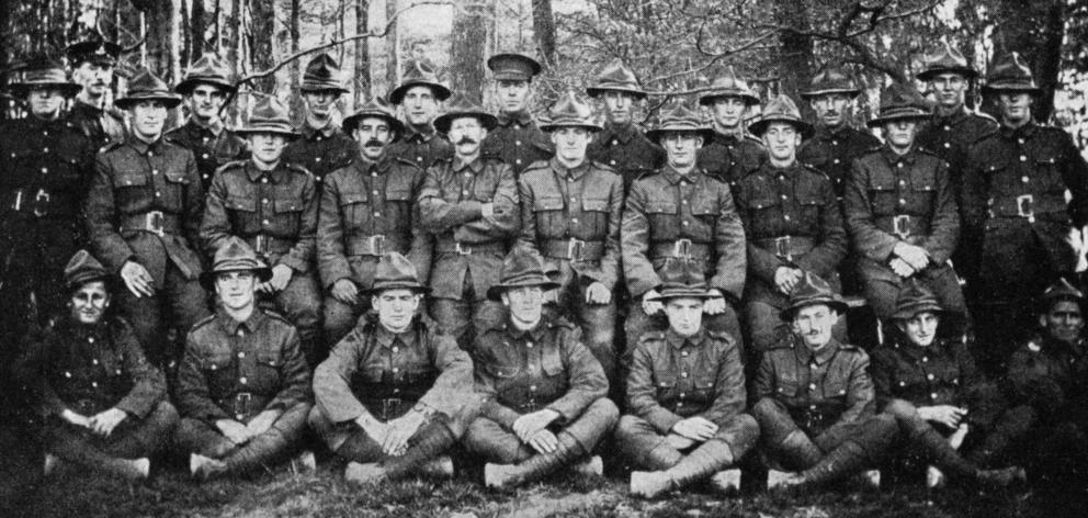 A group of Otago and Southland boys of the Twenty-second Reinforcements at Sling Camp in Britain. - Otago Witness, 1.8.1917.