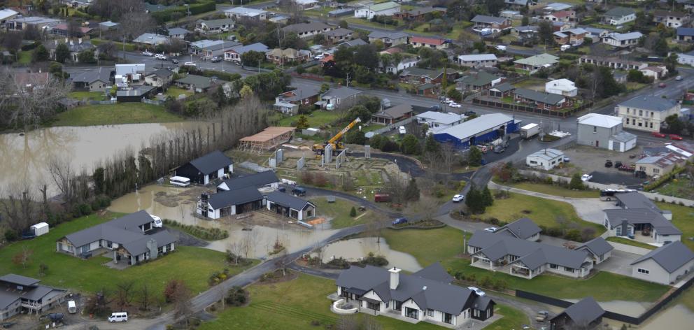 The Anzac Court subdivision during last month’s floods. Photo: Gerard O'Brien.