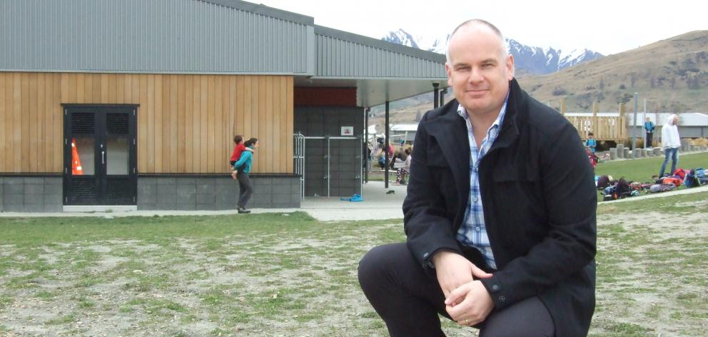 Watch this space ... Shotover Primary School principal Ben Witheford on the site of a new teaching space, where construction starts next month, which will help accommodate the school’s rapidly rising roll. Photo: Guy Williams