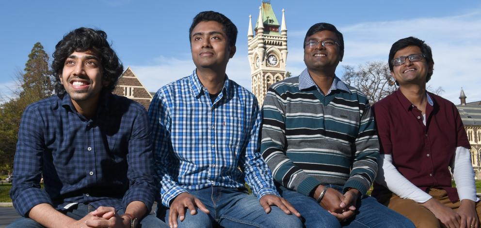 New Zealand Excellence Award recipients and University of Otago students (from left) Prabhat...
