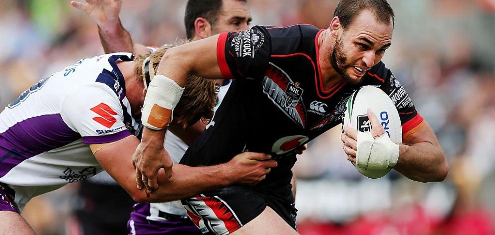 Simon Mannering carries the ball earlier this season. Photo: Getty Images