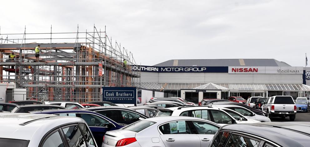 A $2million redevelopment under way at the Southern Motor Group car yard in Andersons Bay, Dunedin, this week. Construction began six weeks ago, Southern's owner, Ken Cummings, said when contacted. Mr Cummings said the redevelopment was ahead of schedule 