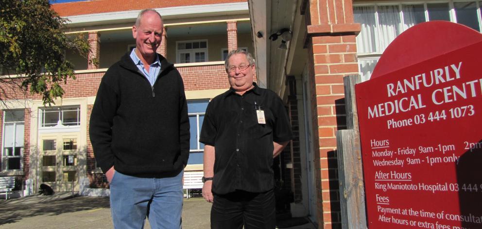 Maniototo Health Services Ltd chairman Stuart Patterson (left) and manager Geoff Foster outside...