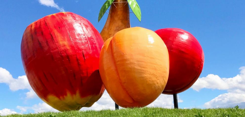 The fruit sculpture in Cromwell. Photo: Joy Bennett.