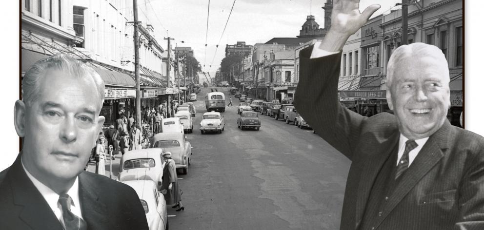 The National Party's Keith Holyoake (left) and Labour Party leader Walter Nash contested the 1957 election, addressing issues that would not look out of place today. PHOTOS: ODT FILES