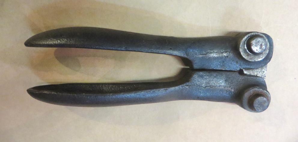 This barbing tool was manufactured by William Woodcock and Edward West, of Oamaru. Photo: Shannon Gillies