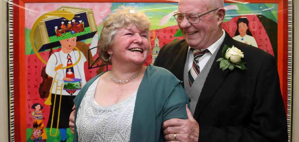 Keen bowlers Dennis and Isobel Sharp were filled with tearful joy after getting married in the...