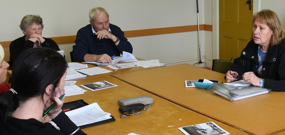 Strath Taieri community board member Norma Emerson (right) argues for a vote of no confidence in...