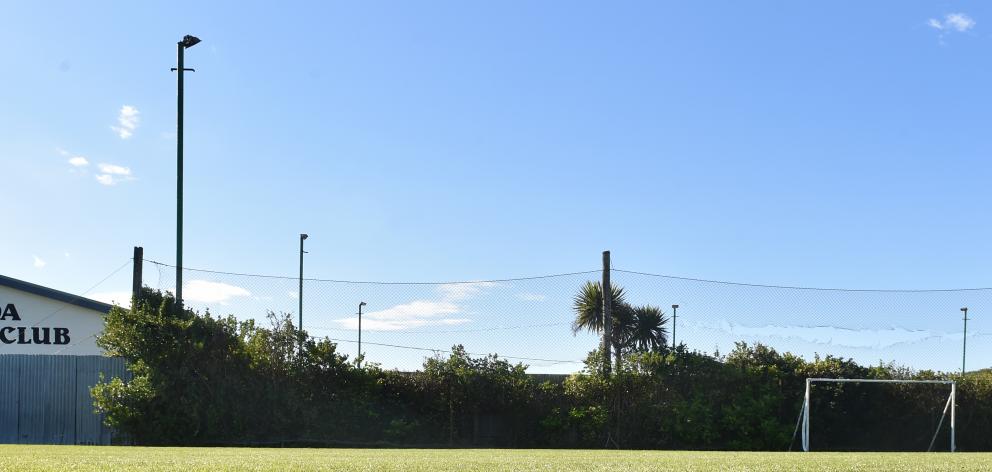 The safety net protecting the St Kilda Bowling Club green from the big hits from the neighbouring...