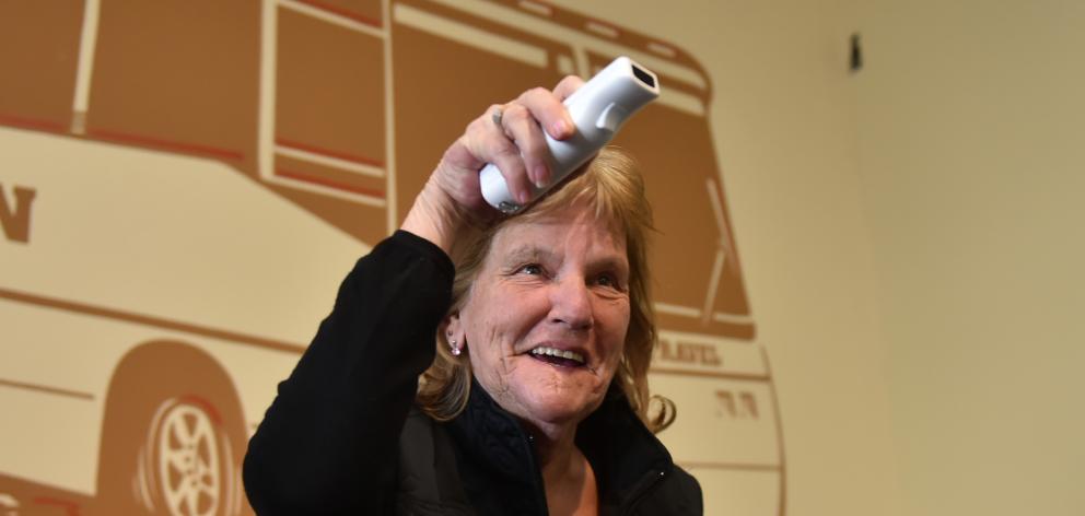 Janice Stevenson, of Dunedin, tries out a Nintendo Wii at the Age Concern Otago expo at the South...