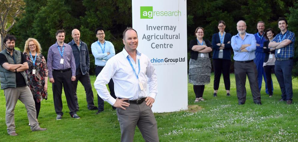 Techion Group managing director Greg Mirams (front) with staff (from left) Shea Waenga, Lisa...