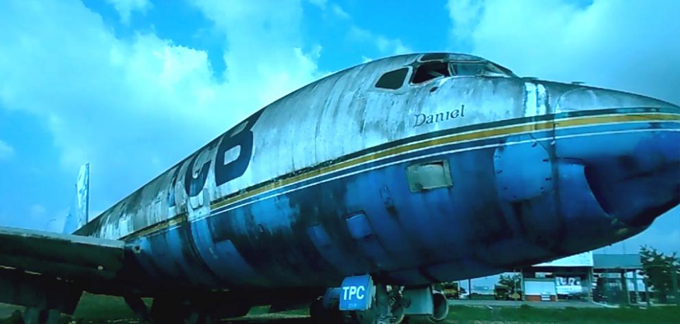 A Douglas DC8 which was once part of the Air New Zealand fleet now lies derelict in the corner of...