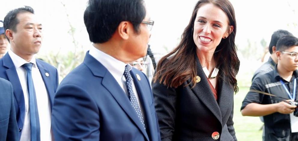 New Zealand Prime Minister Ardern arrives for the APEC CEO Summit in Danang. Photo: Reuters