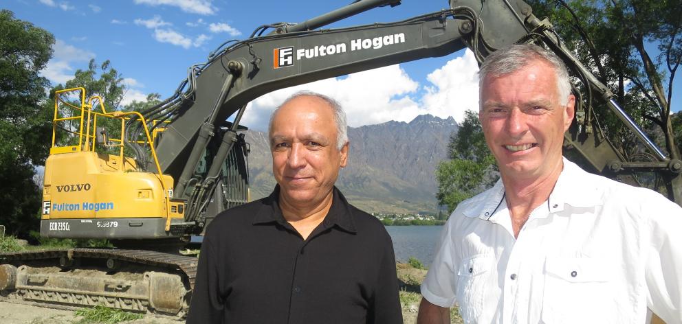 Developers Nasser Barabi (left) and Alan Kirker look to the future at the Sugar Lane marina site...