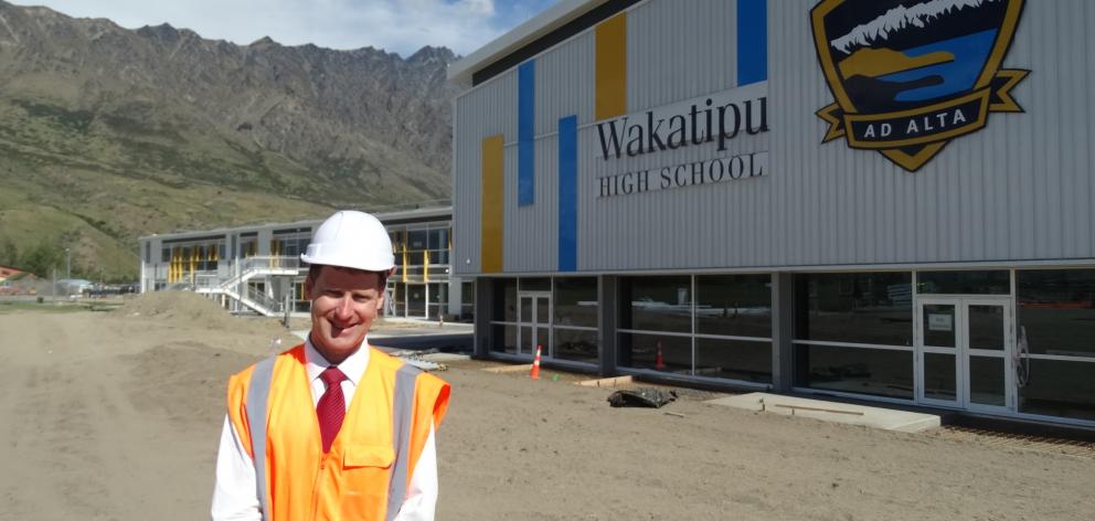 Principal Steve Hall outside the new Wakatipu High School in Frankton. Photos: Mandy Cooper