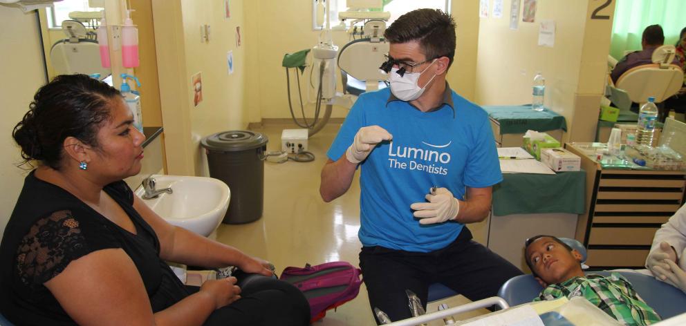 Dentist Jacob Grieve at work in Tonga. PHOTO: SUPPLIED