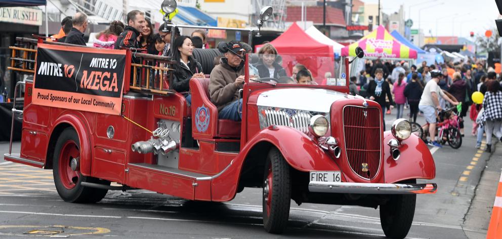 Jeff Woodford takes people for a ride in the Dunedin Fire Engines Restoration Society’s 1935 Ford...