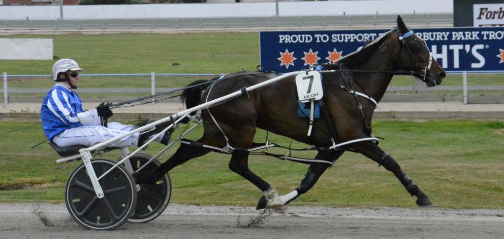 Jonny Cox steers Frankie D to his first training victory in partnership with Tim Butt, at Forbury...