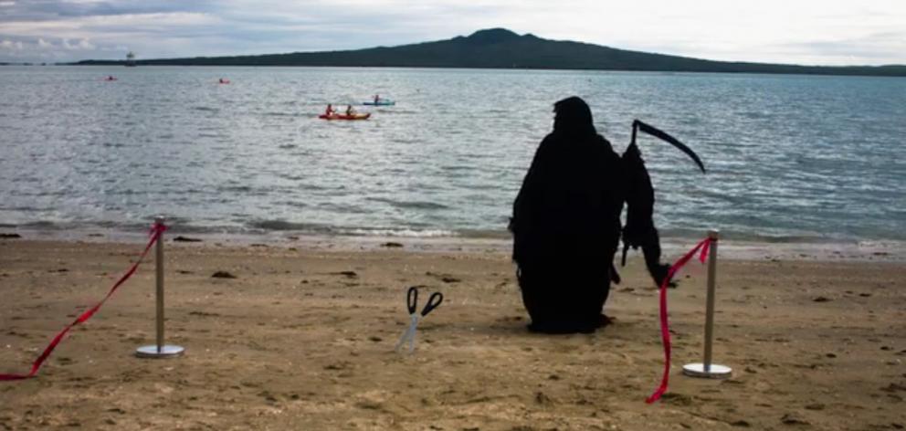 Water Safety New Zealand's Swim Reaper will be out patrolling the hot spots over the summer months. Photo: NZ Herald