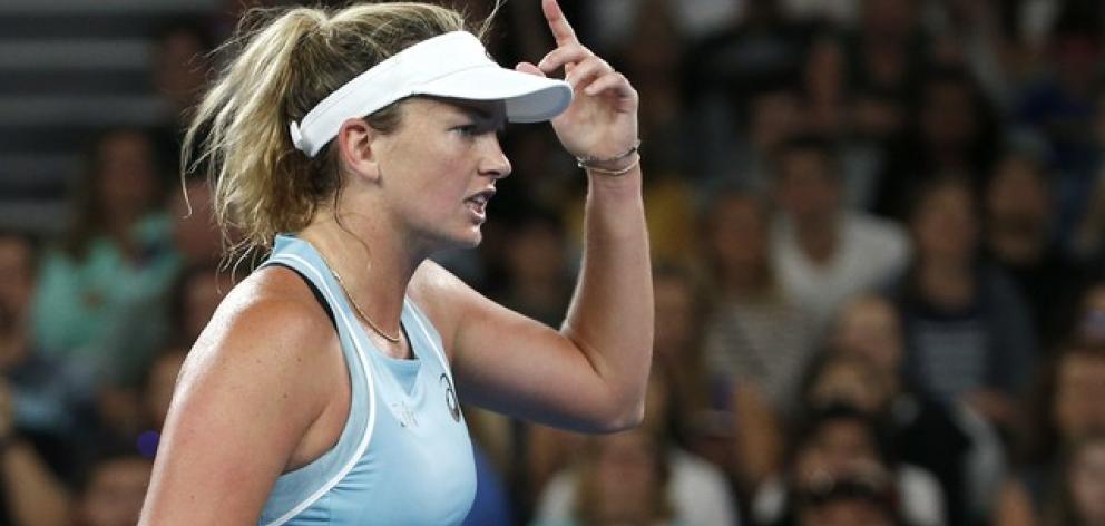 CoCo Vandeweghe reacts during her match against Timea Babos of Hungary. Photo: Reuters