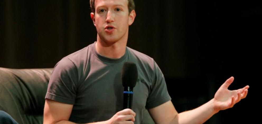 Facebook Chief Executive Mark Zuckerberg addresses students at the Moscow State University in...