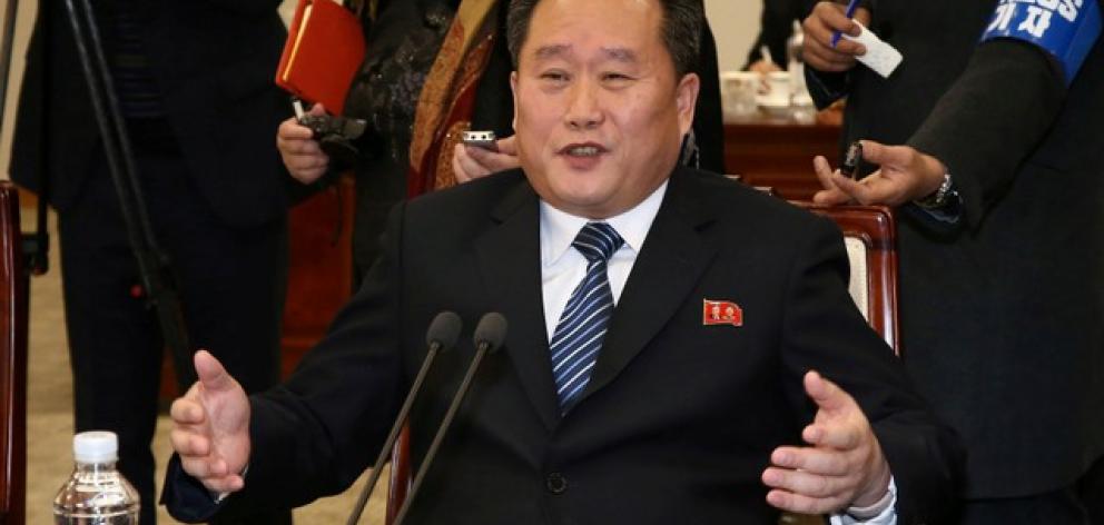 Head of the North Korean delegation, Ri Son Gwon. Photo: Reuters