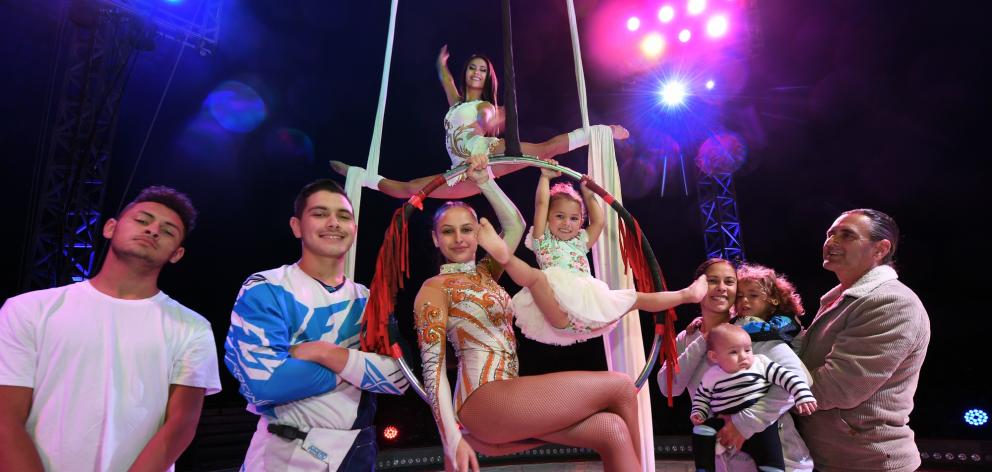 Weber family members (from left) Dalton (17), Dylan (16), Kiarnna (18, above), Kaleah (14),...