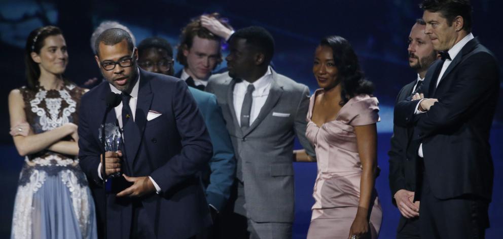 The cast and crew of Academy Award nominated film 'Get Out'. Photo: Reuters