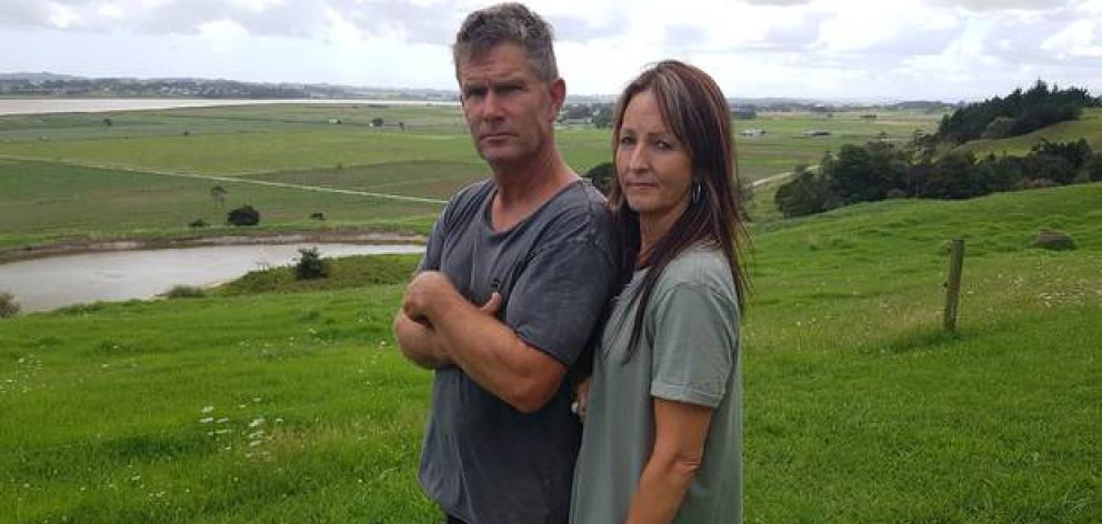 Arapohue beef farmers Peter and Karen Exley are concerned about the smell and devaluation of their property if the chicken farm goes ahead. Photo / Lindy Laird