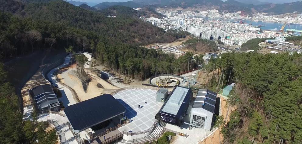 An aerial photograph of Skyline Enterprises’ $20million  Skyline Luge Tongyeong development in...