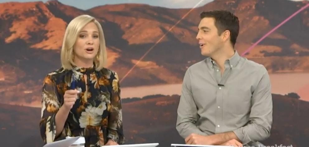 Breakfast presenters Hayley Holt and Jack Tame. Photo: TVNZ