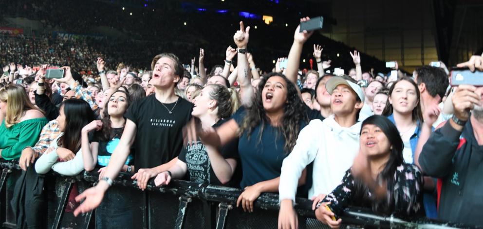Police praised the behaviour of concert-goers last night. Photo: Craig Baxter