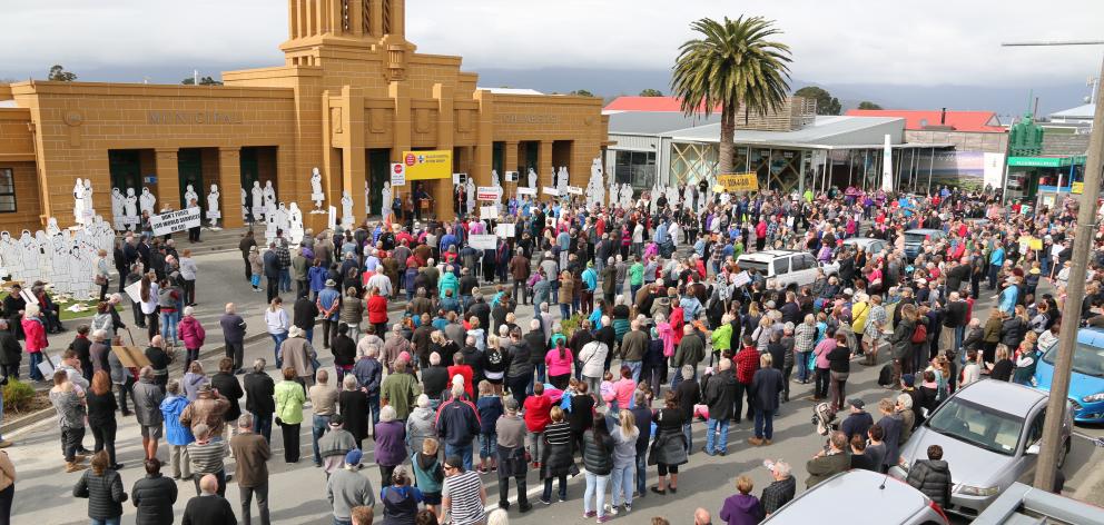 About 2000 people turned out on Saturday for a street march through Westport to protest the...