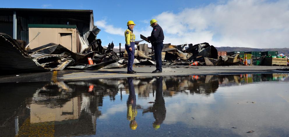 The scene of the Central Otago WasteBusters fire. Photo: Gerard O'Brien