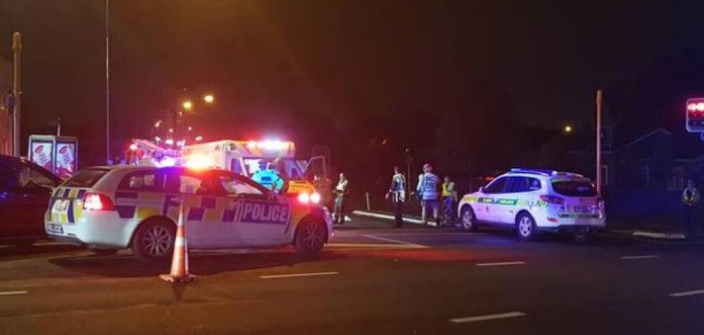 The scene of the crash on Puhinui Rd. Photo: Sam Sword/NZME