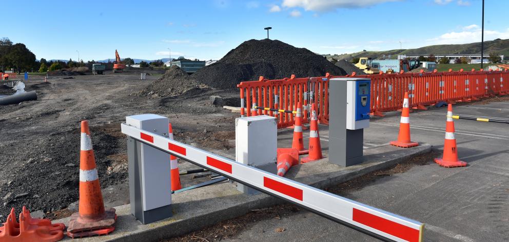 Work on the new car park area at Dunedin Airport. Photo: Peter McIntosh