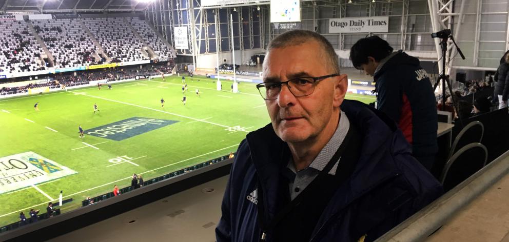 Dave Barnett at Forsyth Barr Stadium last weekend where the Highlanders beat the Brumbies. Photo:...