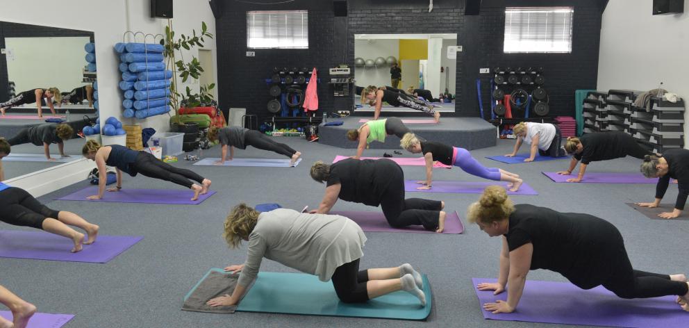 Keep-fit classes such as this one  in Dunedin yesterday, led by Michelle Johnson (rear), a group...