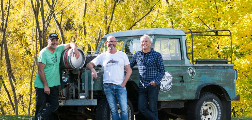 Musician Dave Gent (left),  Queenstown photographer Michael Thomas and businessman Sir Peter...