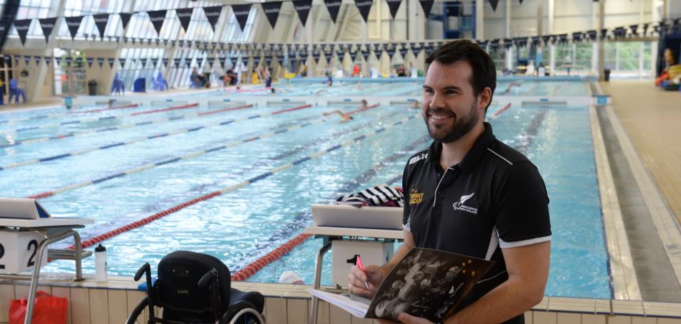 Paralympics New Zealand community development manager Kieran Wall during the para-swimming camp...