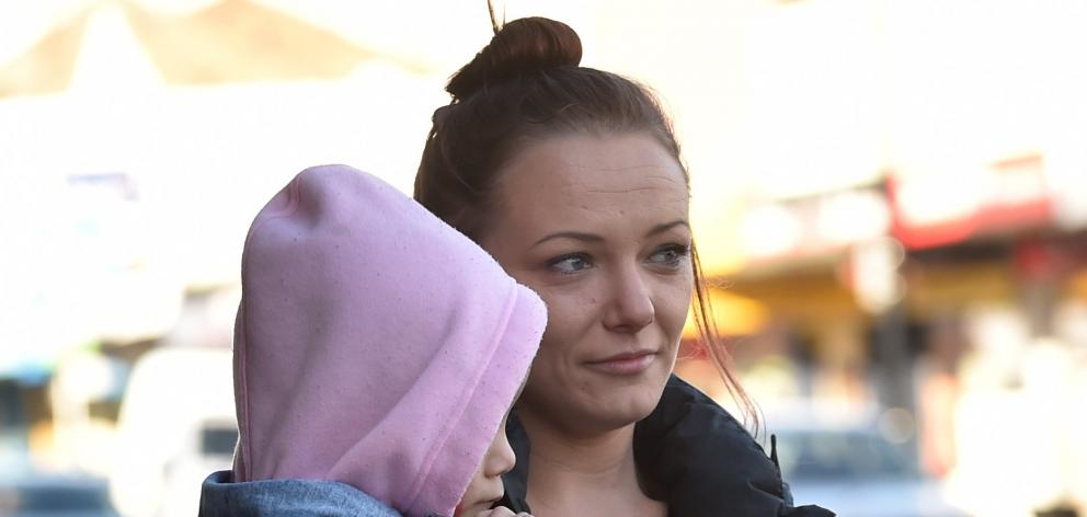 Amy Leigh Stuart (26) was one of two women receiving emergency accommodation in motels who prompted Clare Curran to pitch her tent in the Octagon in July last year. Photo: file