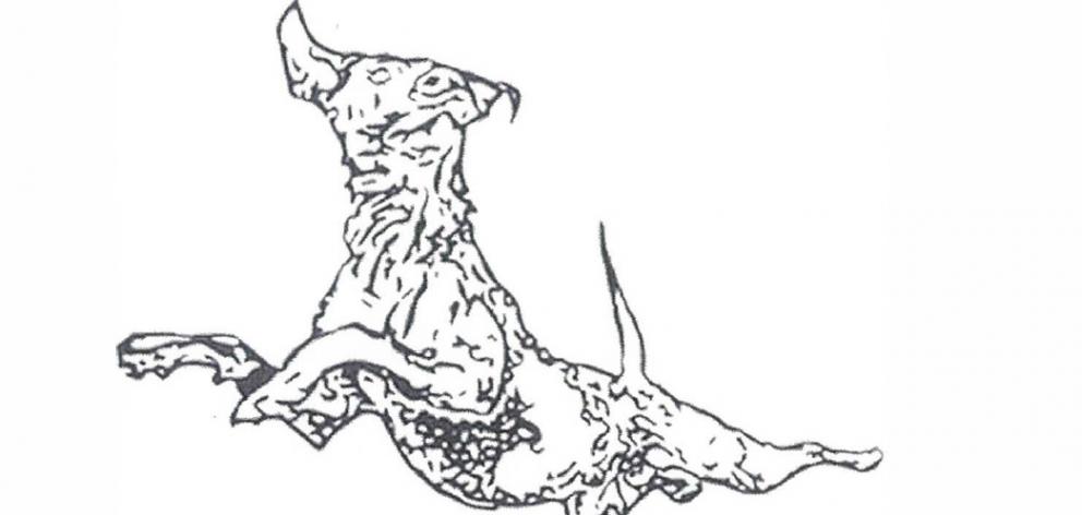 A drawing of the dog sculpture proposed for Queenstown Gardens. Image: Supplied