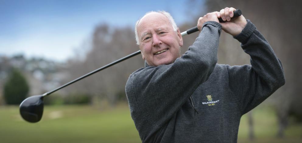 Golfer Corran Munro has shot his age or better 79 times and wants to make it 80 before his 80th birthday. Photo: Gerard O'Brien